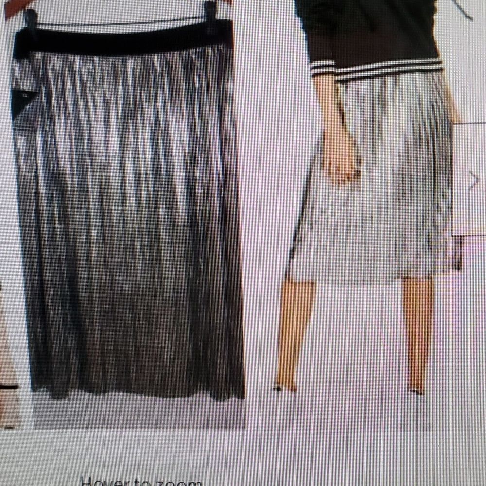 PROJECT RUNWAY Silver Pleated Midi Skirt S